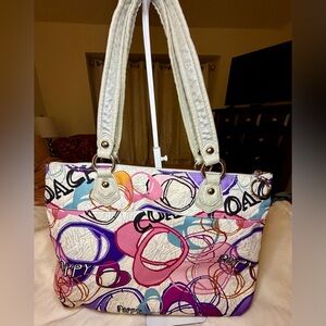 Coach Poppy Y2K Montage Glam Shoulder / Tote Bag RARE